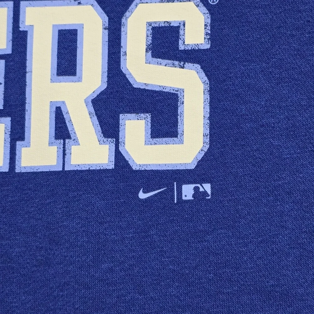 Brooklyn Dodgers Nike Club Fleece Hoodie MLB Mens M‎ Blue Sleeve Print
